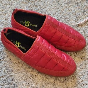 Yosi Samra Men's Vibrant Red Quilted Loafers